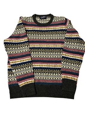 Joseph Turner 100% lambswool Fair Isle Crewneck Sweater - Multicolor size M